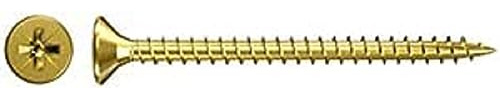 fischer Vite per truciolato 4,5 x 50 mm, testa svasata, zincata gialla, filettatura completa Phillips PZ