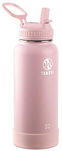 Takeya 51241 Actives Insulated Stainless Steel Water Spout Lid, Bottle: 18/8 Food Grade Stainless steelLid: Durable PP#5 o-ringsRemovable, Protective Silicone bumperBPA-FreeIncludes one Straw, Blush