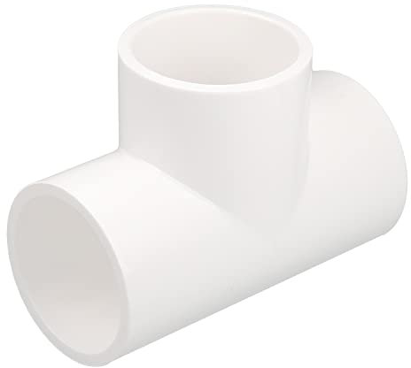 MroMax Raccord de tuyau en PVC 32 mm en forme de T pour raccord de tuyau Blanc