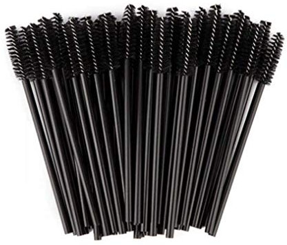 PROFICO 50 Stück Wimpernbürsten Einweg Wimpern Bürste Wimpernbürstchen Set Mascara Bürste Mascara Applicator Wimpernbürste für Wimpernverlängerung (Schwarz)