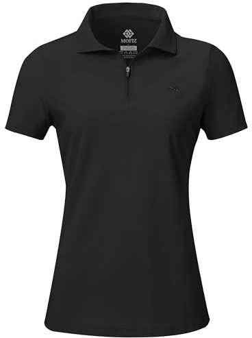 AjezMax Women's Short Sleeve Polo Shirts Quarter Zip Golf Tennis UV Shirts Summer Quick Dry Breathable Work Gym Tops