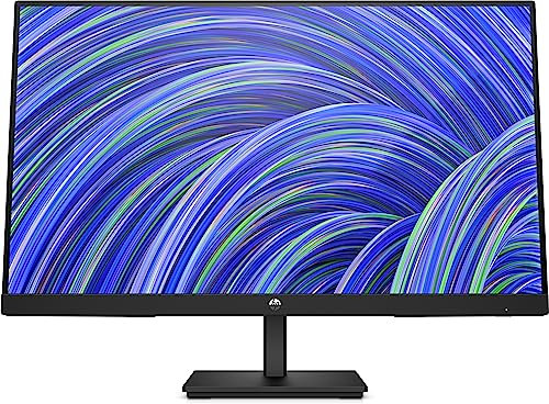 HP V24i G5 Monitor de 23,8 FHD 16:9, Antirreflejo, Panel IPS 75Hz, Tiempo de Respuesta 5 ms, Inclinable, VESA 10x10 cm, AMD FreeSync, 250 Nits, Low Blue Light, Negro