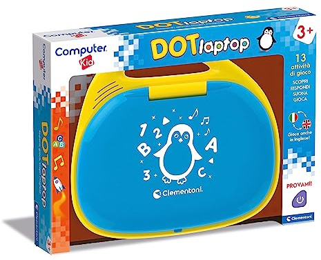 Clementoni Kid DOT 16425 Electronic Talking Educational Game, Computer, Laptop 3 Years, Technology for Children, Portable, Batteries Included, Italian Colour