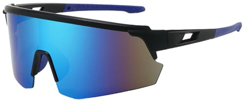 DKDDSSS Lunettes de Vélo,Lunettes de Soleil,Lunette de Cyclisme Polarisées,Lunette de Soleil Sport Polarisée,Protection UV400,pour Activités de Plein Air Comme le Cyclisme pour Hommes Femmes bleu
