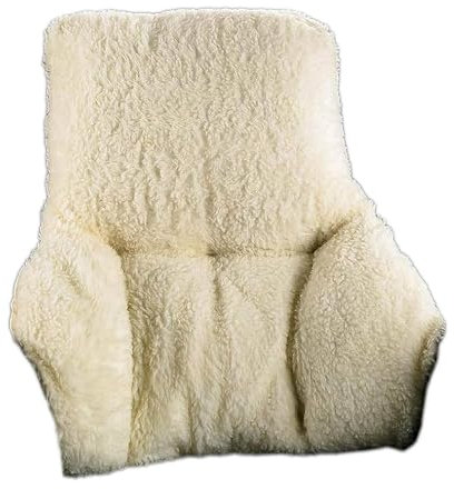 Easylife Back Support Cushion (Cream Fleece). Lumbar Support for Office Chair, Garden Chair or Armchair (H63 x D30 x W40-60cm). Machine Washable Seat Cushion, Office Chair Cushion - Fully Guaranteed
