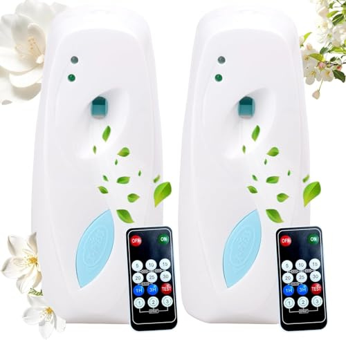 2pcs Automatic Air Freshener Dispenser Wall Mounted/Free Standing Fragrance Dispenser Spray Dispenser for Bathroom Home Office Hotel Restroom Commercial