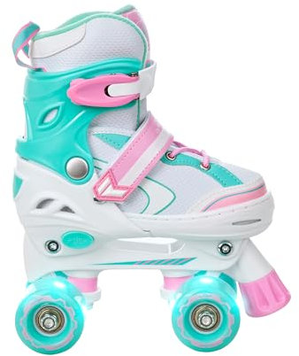 RAVEN Rollschuhe Roller Skates Kinder Mädchen OPTIONAL 2in1 mit Schlittschuhen verstellbar (Lia Mint ohne Kufen, 27-30 (16,5cm-18,5cm))