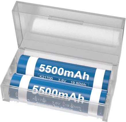 WAEUUKKPO 2 Stück 5500mAh Verbessert Hohe Kapazität Akku 3.6V mit Batterien Aufbewahrungsbox für Taschenlampe Scheinwerfer