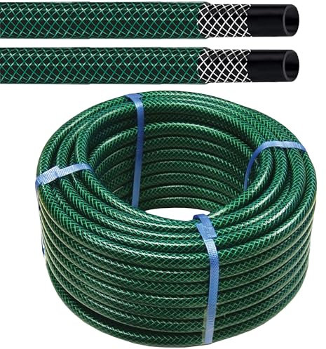 30m Garden Hose Pipe - 98ft Gardening Hosepipe (1/2 inch) Diameter - Reinforced Heavy Duty 3 Layer Garden Water Hose Pipe - Outdoor Hose Pipe for Garden Car Van (30M)