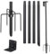 Vogelhaus-Stangenhalterungsset, 193 cm Verstellbar Vogelfutterstation für den Außenbereich, Universalständer Set mit 5 Zinken für Garten, Outdoor, Hof, Schwarz