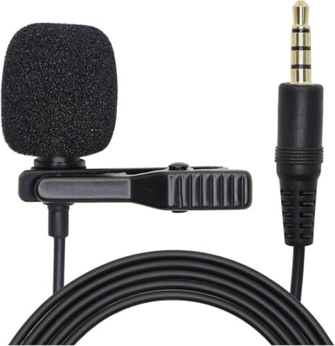 Generic Clip on Omnidirectional Condenser Phone Mic, Lavalier Microphone, 3.5mm Wired 2 Mini Condenser Headset Mic, Hands Free for Phone PC Laptop DSLR Camera Recording Interview, Podcast