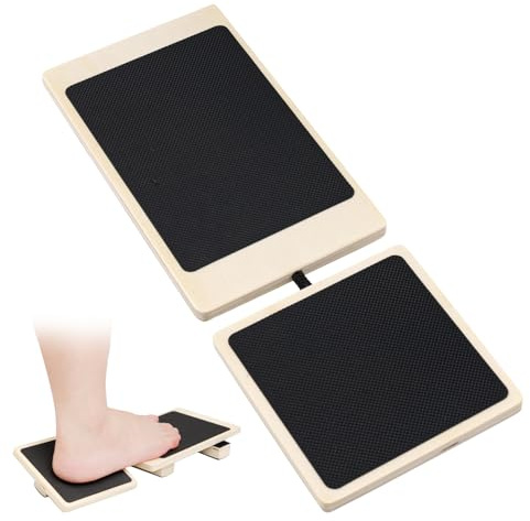 BOXOB Ankle Balance Board, Wooden Ankle Foot Strengthener Exerciser Single Foot Balancing Board Posture Corrector Workout Equipment for Stability Exercises Sprained Balance Training