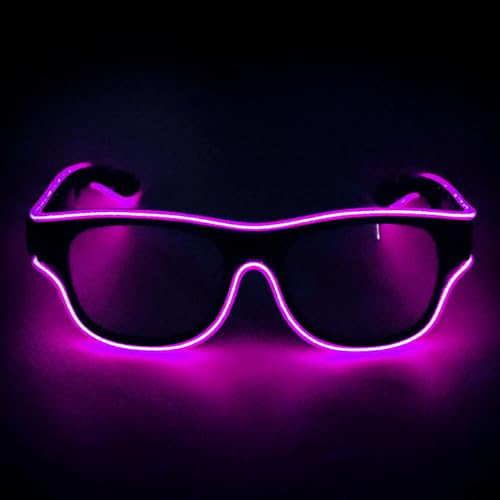 Krmoau Lunettes lumineuses - Lunettes de soleil phosphorescentes - Accessoires pour adultes et - Pour festivals de danse, cosplay, mariage, anniversaire
