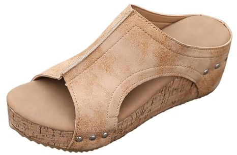 ortopediska sandaler dam, kilsandaler, tjocka sulor, träimitation, för kvinnor, öppen tå, bred rem, avslappnade, eleganta espadriller, dam, vattensko, halkfri