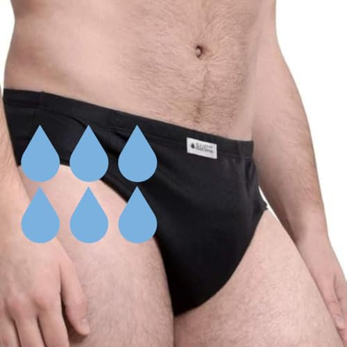 Slipss | Slip Uomo per Incontinenza con Inserto Intercambiabile, Mutande Assorbenti Lavabili, Assorbenza High 500 ml, Taglia L, Nero