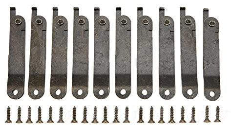 HERCHR 10 Sets Retro Support Stay Hinge,Antique Bronze Embossing Latch Hasps Lid Support Hinges,2.6 x 0.4inch Antique Brass Lid Folding Support Hinges Lid Stay Hinge for Wooden Boxes Jewelry Cases