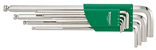 STAHLWILLE 10767/9 Innensechskant Satz mit Kugelkopf 9-tlg. l 1,5 – 10 mm l schwenkbar bis 25° l im praktischen Halter l Made in Germany
