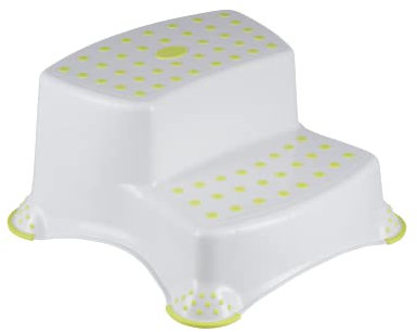 Bebeconfort Doppeltritthocker, zweistufiger Tritthocker, Leicht zu Reinigen, ab 18 Monaten, Weiß/Limette, White/Lime