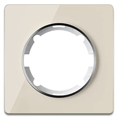 OneKeyElectro: Garda Line, Glas-Abdeckrahmen für Lichtschalter, Steckdose 1fach, Unterputz, matt- antifingerprint, Schutzart IP20, beige