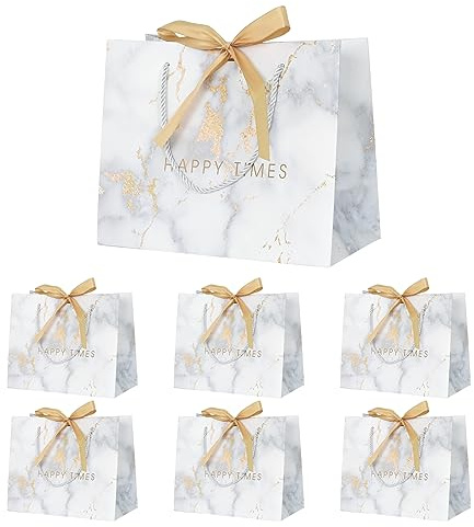 Bolsas de Regalo Alta capacidad, 6 Piezas Bolsitas para Regalos, Bolsas de Papel, Bolsas para Ropa Cosmético con Asas, Bolso del Favor Fiesta, Bolsas Compras Regalos Halloween Navidad (Happy Times-A)