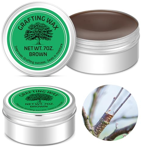RattanView 2 Pcs 7 oz Grafting Wax Tin Weather Resistant Wax for Grafting Roses Fruit Bonsai Shrubs Wound Sealer Flexible Graft Sealer for Effective Tree Wound Repair(Classic)