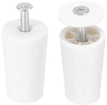 QUARKZMAN 2 Pcs Butée Volet Roulant 40mm Butée de Volet Roulant Bouchon d'Arrêt en Plastique avec Rondelles et Vis pour Volets Roulants Lames de Volets Roulants, Blanc