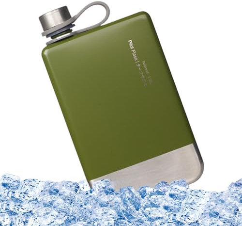 Rostfritt stål vinbehållare, rostfri camping vattenflaska, återanvändbar dryckesbehållare, isolerad dryckeshållare 14,5 x 8 x 2,5 cm för ölkaffe sprit läsk juice
