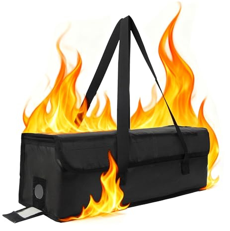 MZSX Ebike Akku Tasche, Feuerfest Akku Tasche, Wasserdicht, Feuerfest, zum Laden Lagern Transportieren, Ebike Zubehör, 49 x 16 x 16 cm explosionssichere große Kapazität (Schwarz)