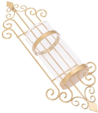 DOITOOL Candelabro de Pared de Hierro Estilo Europeo Clásico Rosa Dorado Portavelas Decorativo para Salón Adorno Mural Elegante para Decoración de Paredes