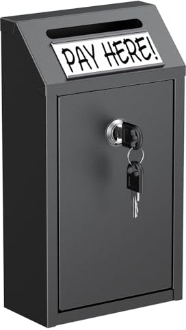 Uniclife Caja para Dinero en Efectivo, Buzones de Pared para Exteriores, Buzón Cerradura, Caja Depósito Llaves, Caja Fuerte Cerradura, Caja Donaciones Metálica, Caja Sugerencias Hogar, Oficina Tiendas