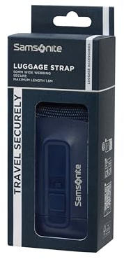 Samsonite TA Revolution – Sangle à Bagages 50mm, Ajustable & Boucle Clip Robuste, Sangle de Valise Sécurisée pour Voyages, Bleu (Midnight Blue)