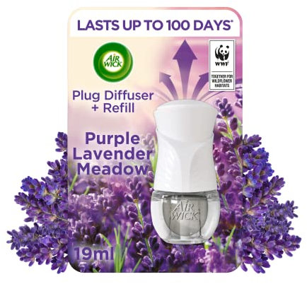 Air Wick|Purple Lavender Meadow|Plug in Electrical Air Freshener |1 Gadget & 1 Refill