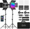 GVM RGB Lumière Vidéo LED, Éclairage Vidéo LED de Contrôle APP RGB Couleur Eclairage Video LED 3200K-5600K, pour Eclairage Studio Photo Jeux, Streaming, Webex, Conférence Web, Photographie 800D
