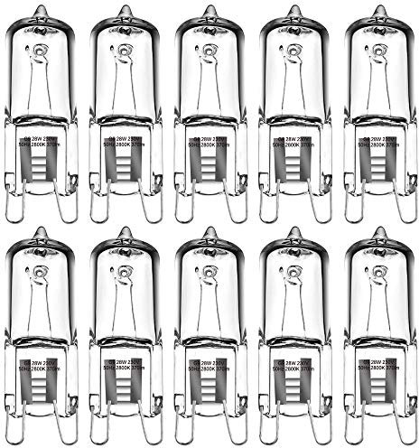 BOAITE 10 Pack G9 28W Clear Capsule Dimmable Halogen Light Bulbs,230V 28W 370lm 2800K Warm White for Chandeliers,Pendants,Cabinet Lights,Landscape Lights