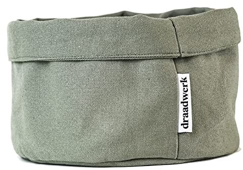 draadwerk® Brotkorb Stoff | Brötchenkorb | Aufbewahrungskorb | Frühstückskorb | Aufbewahrungskorb aus 100% Baumwolle | Für Frühstück, Brunchen, Wickeltisch, Aufbewahrung & Feiertage (Khaki)