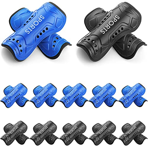 Civaner Youth Soccer Shin Guards Lightweight Breathable Child Calf Protective Gear Soccer Equipment Kids Shin Guards for 4-12 Boys and Girls Children Teenagers(12 Pairs,Large/ 8-12 Years)