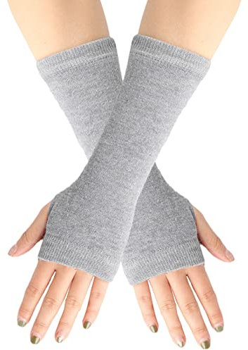 QWUVEDS Outdoor-Handschuhe für Erwachsene, Damen, plus Samt, verdickendes Handgelenk, fingerloser Handschuh mit, Unisex, Kaschmir, warmer Handschuh Handyhandschuhe Handschuhe Lang Damen (F, One Size)