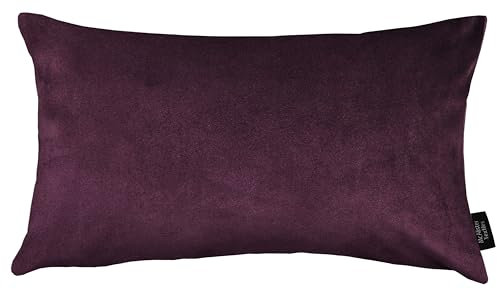McAlister Textiles Matter Samt Knife Edge | Kissenbezug für Sofakissen in Aubergine Violett | 50 x 30cm | erhältlich in 25 Farben | griffester Samt | Kissenhülle für Samtkissen