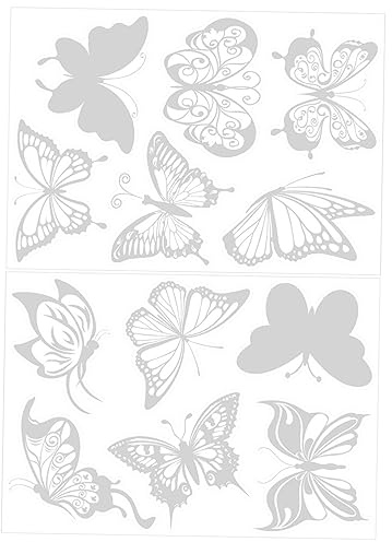 Ciieeo 24piezas Calcomanías De Película Estática Forma De y Diseño De Pájaros Adhesivos Anticolisión Para Ventanas Calcomanías De Alerta De Aves Para Decoración De Ventana