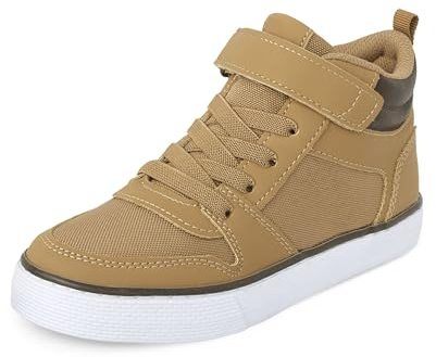 The Children's Place,Boys Casual Lace Up Hi Top Sneakers,Tan,Little Kid,13