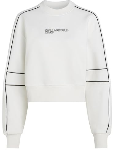 Karl Lagerfeld Jeans Mujer Relaxed Crop Piping Sweatshirt