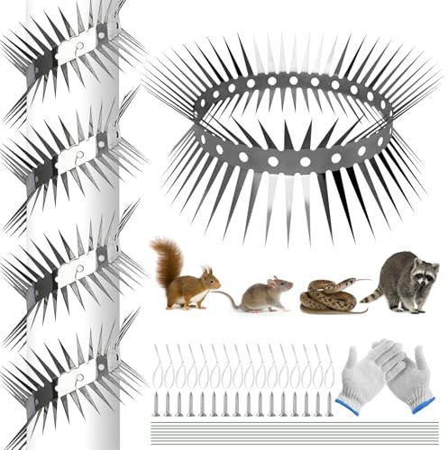 HYran Pic Anti Pigeon, Repulsif Chat Exterieur, Repulsif Pigeon, Pic Anti Chat, Ceinture Anti Chats pour Arbre et Gouttière Piege a Fouine, pour la Maison, la Gouttière et l'arbre (200cm)