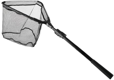 Fishing Net Rubber Mesh Fly Trout Salmon Carp Large Landing Folding Telescopic Angling Sea Black Rubberised Pole Extendable Longightweight Pond Extra Long 232CM