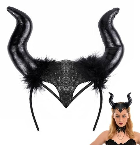 NUOGUAYI Corne Diable Halloween, Bandeau diable, bandeau cornes de diable, Diable Oreilles Bandeau, Coiffe Halloween, pour Fêtes d'halloween Cosplay Carnaval Party Fêtes à Thème Spectacles (C)
