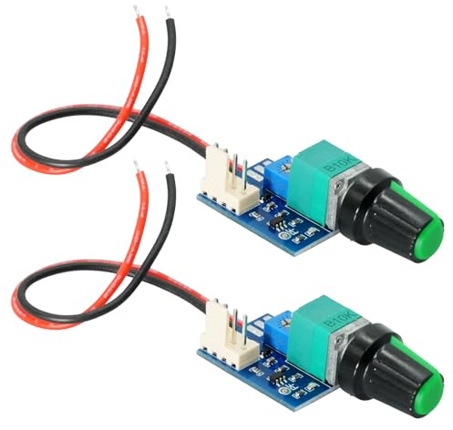 AYWHP 2 PCS PWM Regolatore di velocità della ventola,4Pins 1 canali fan controller PC CPU Manopola di controllo della velocità del regolatore per Il Telaio del PC del Computer（Con precablaggio）
