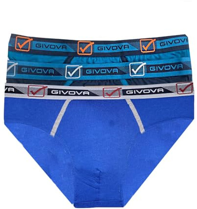 GIVOVA Slip Uomo 6 Pz Cotone Bielastico Assortiti Moda Egidio (IT, Testo, XXL, Regular, Regular, Slip 145)
