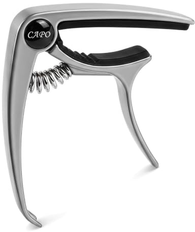 Guitar Capo for Acoustic and Electric Guitar - Quick Release Capotastos with Silicone Pad for 6-String Classical Guitar, Bass, Ukulele and Banjo