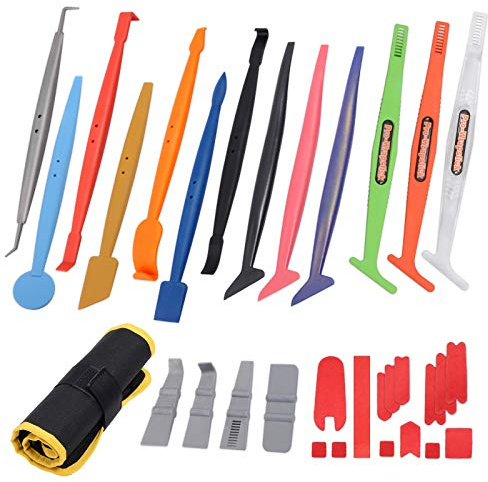 Ehdis Kit Covering - Strumenti di pellicola per finestrini auto, in vinile, con magneti per raggiungere il divario della curva, mini raschietti, borsa portaoggetti