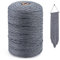 Homewit Makramee Garn 3mm Grau, Makramee Baumwolle Garn 300m Polyester Natürliche Baumwollgarn, Strickarbeiten Kettgarn Baumwollschnur für Handtasche, Blumenampel, Traumfänger DekokordelGrau