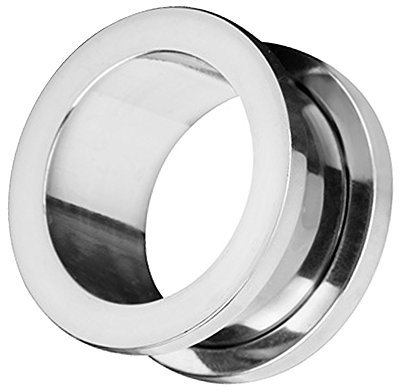 Piercingfaktor Flesh Tunnel Ohr Schraub Ear Plug Piercing Edelstahl Schraubverschluss Ohrpiercing Creole 9 mm Silber